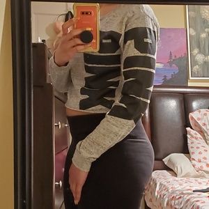 PINK Long Sleeved Cropped Tee